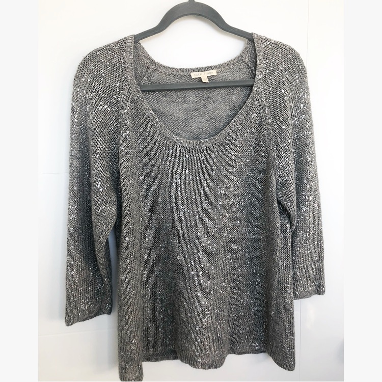 Eileen Fisher Metallic Waffle-Knit Sweater
